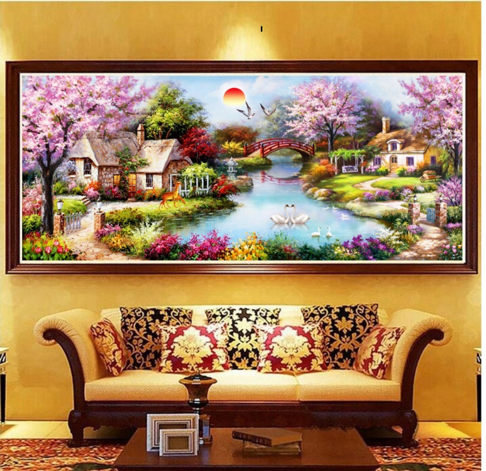 Tranh thêu tổ ấm đẹp 195 x103cm