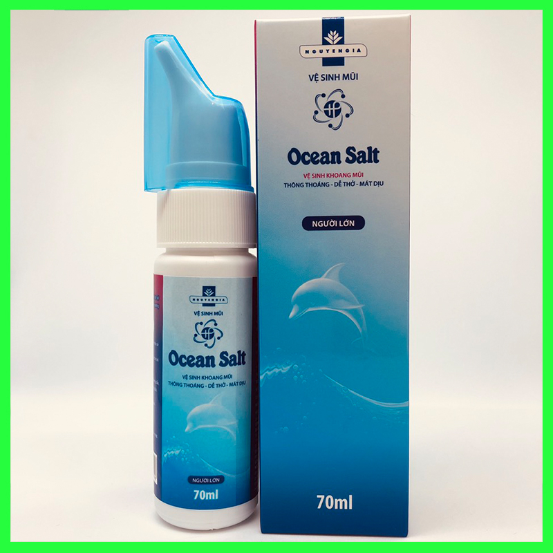 Dung dịch muối biển Ocean Salt người lớn 70ml. Dung dịch muối biển vệ sinh mũi, chống ngạt mũi, dễ chịu khi sử dụng