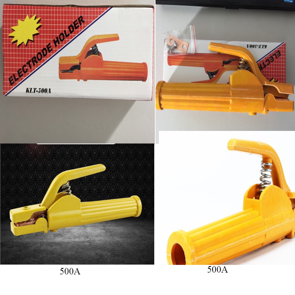 Kìm Hàn, Kẹp Hàn, Kẹp Que Hàn Má Đồng 500A Cao Cấp Sọc Đỏ Chính Hãng