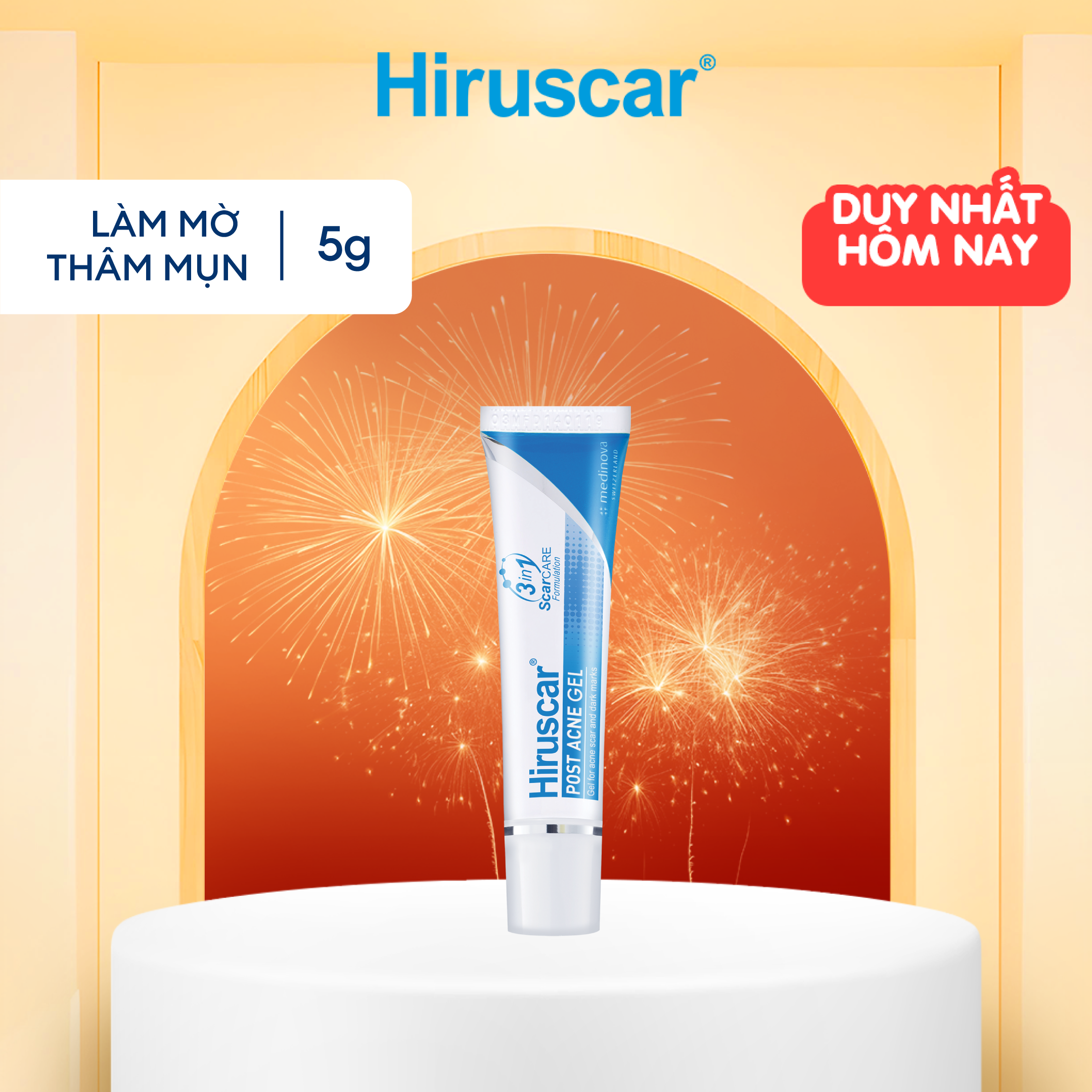  Gel chăm sóc sẹo mụn và mụn thâm Hiruscar Post Acne 5g 