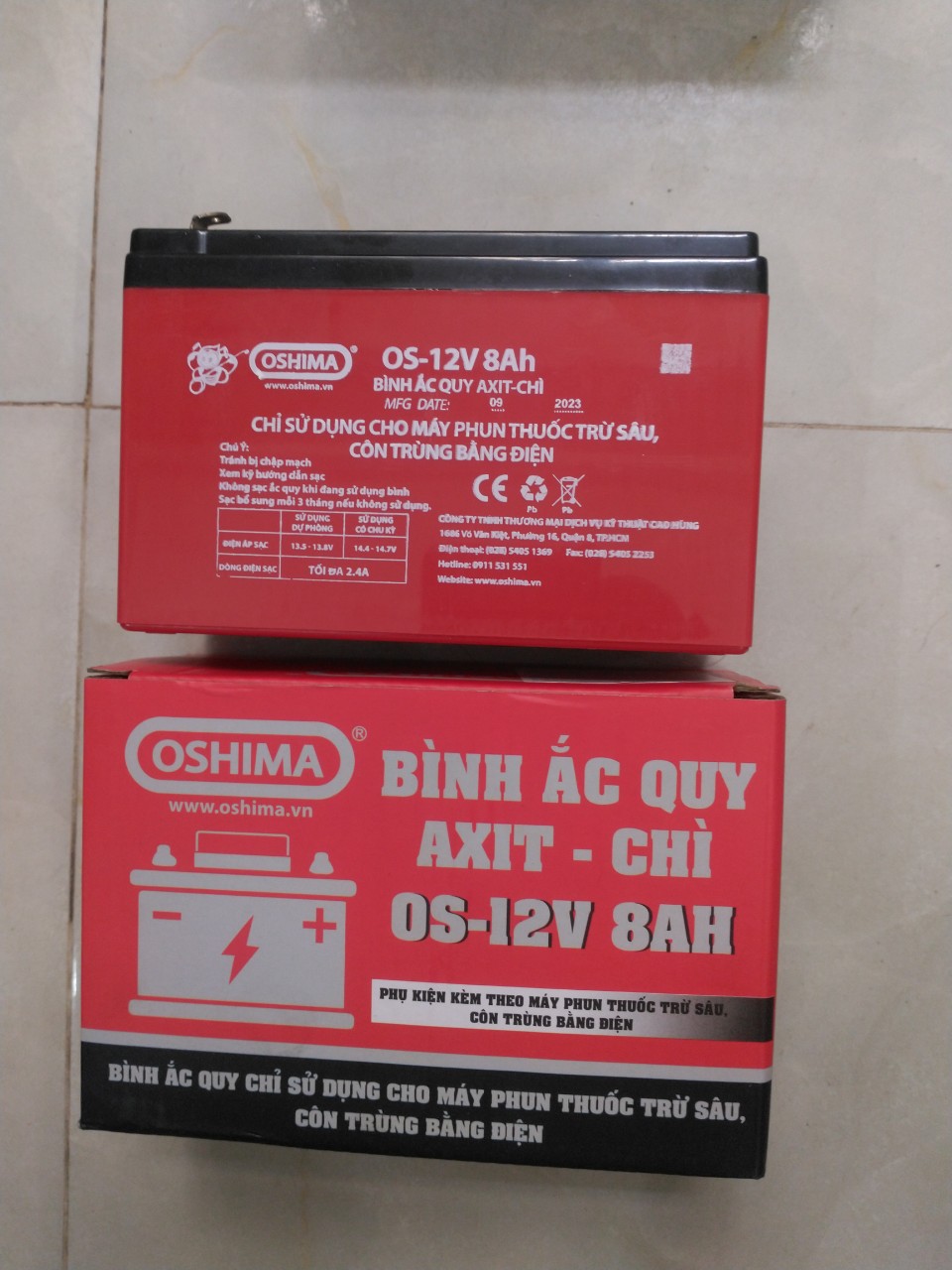 Bình acquy oshima 12v-8ah