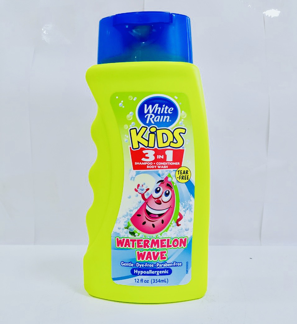 Dầu Gội Trẻ Em 3 Trong 1 WHITE RAIN - Hương Dưa Hấu 354ml- Chai