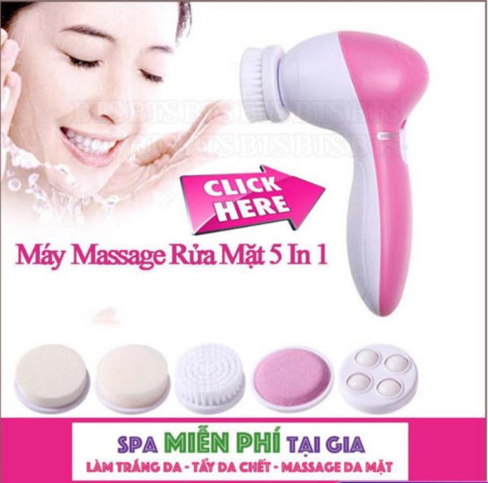 Máy Massage Rửa Mặt, Bán Máy Rửa mặt Mini,  Máy Rửa Mặt Massage 5 Trong 1 Beautyy Caree Massager giúp bạn chăm sóc da một cách toàn diện và hiệu quả ngay tại nhàMua Máy massage mặt 5 in 1 giá tốt,