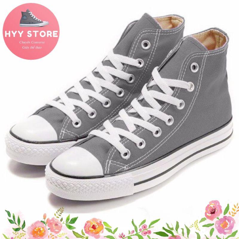 Giày Conve Xám Cổ Cao - Hyy Store (Giày nam - Giày nữ - Giày thể thao nam - Giày thể thao nữ - Giày nam sneaker - Giày nữ sneaker - Giày thể thao đẹp, cá tính - Giày Conver Giảm Giá)