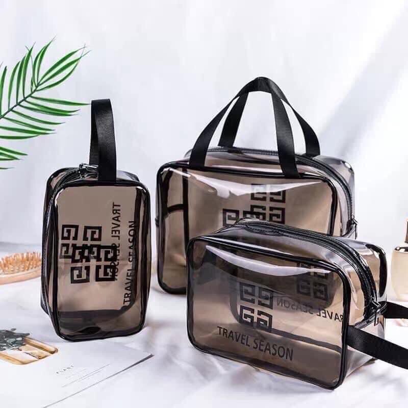[HCM]SET 3 TÚI NHỰA TRONG SUỐT CAO CẤP ĐỦ CỠ TIỆN DỤNG ĐỰNG ĐỒ MỸ PHẨM VẬT DỤNG CÁ NHÂN CHỐNG NƯỚC CHỐNG THẤM CHỐNG BÁM BẨN