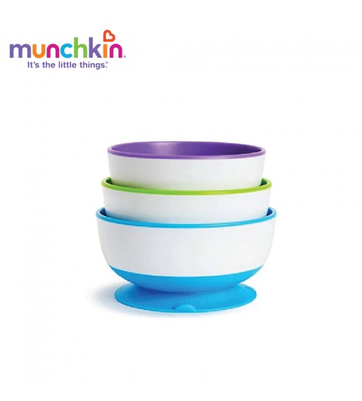 Bộ 3 bát ăn chống đổ munchkin mk27188