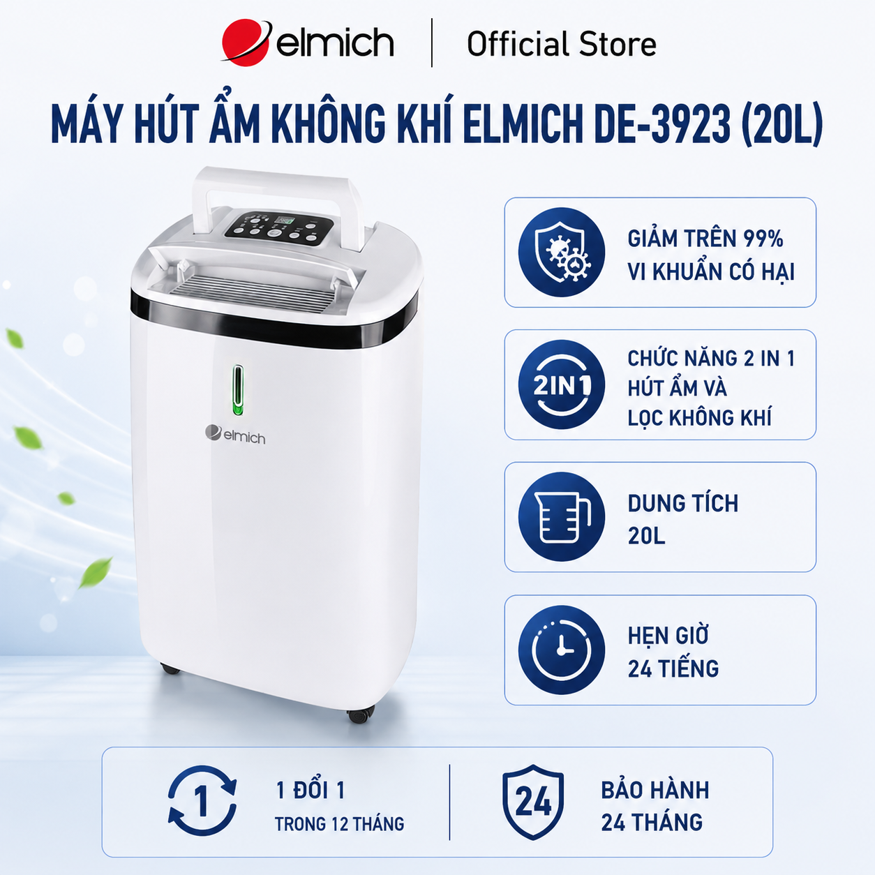 (Only June 25-29) Elmich De-3923 Air Dehumidifier (20L)