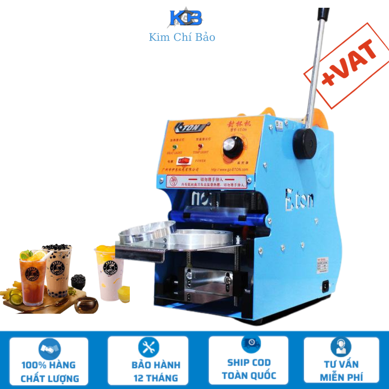 Máy ép miệng ly nhựa eton d6 ép cốc trà sữa dùng được cho nhiều loại cốc từ 300 tới 500ml tặng kèm khuôn ép cốc nhựa nhỏ