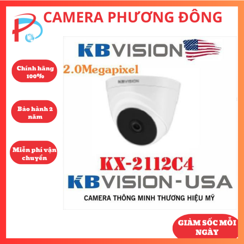Camera tvi 4 in 1 kbvision kx-2112c4 2.0mp hồng ngoại 20m - hàng chính hãng