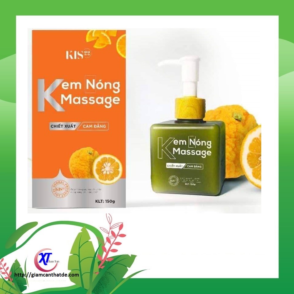 Kem Nóng Massage Kiss 22 - Kem tan mỡ rubiss slim - kem tan mỡ Cao gừng -- Chính hãng tem lớp bạc đầy đủ