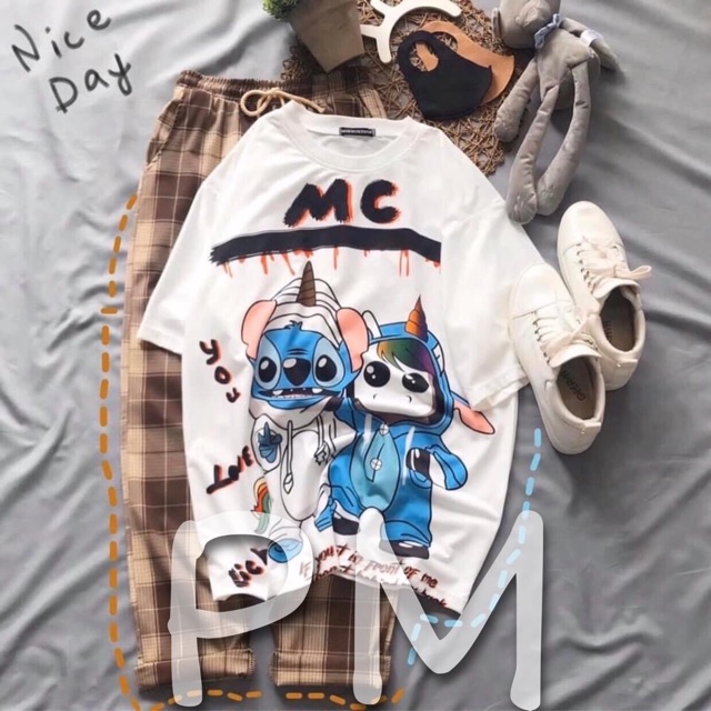 Sét áo MC + quần karo Áo thun nam nữ, quần kaki, quần nữ, sét bộ mặc ở nhà, áo thun tay dài, quần jean ống rộng - FANI