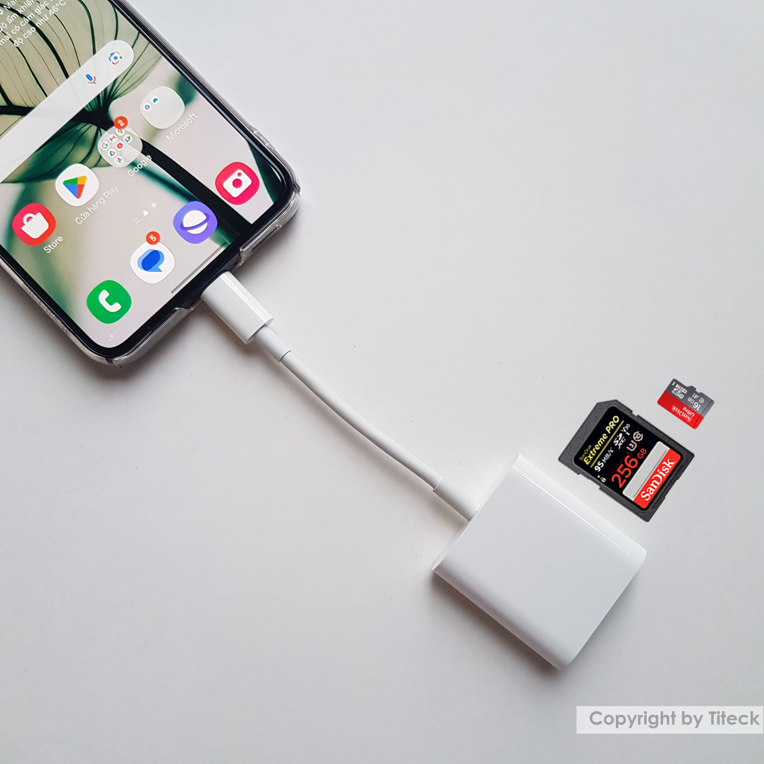 Đầu đọc thẻ nhớ SD, Micro SD tốc độ USB 3.0 chân cắm Type C dùng cho điện thoại, máy tính, Macbook