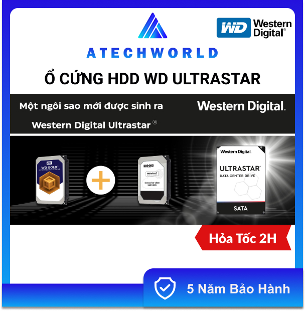 Wd Ultrastar 2Tb 4Tb/ 6Tb/ 8Tb/ 10Tb/ 12Tb/ 14Tb/ 16Tb/ 18Tb/ 20Tb/ 22Tb/ 24Tb 3.5 Inch Sata3 Hard Drive - Genuine Products - 5 Year Warranty - Vat Included Giá 14,500,000 Đồng*Miễn phí vận chuyển