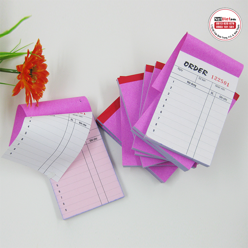 Phiếu order 2 liên Phiếu đặt món Phiếu order đồ ăn