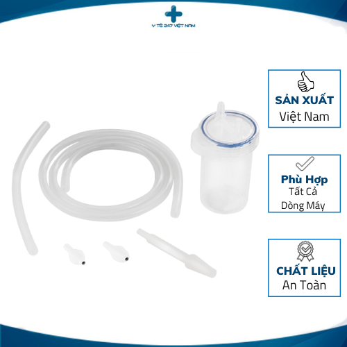 [LOẠI ĐẸP] Phụ Kiện Máy Hút Mũi - Bộ Phụ Kiện Máy Xông Hút Mũi Phù Hợp Tất Cả Các Dòng Máy, Bình Đựng Dịch Và Dây Hút