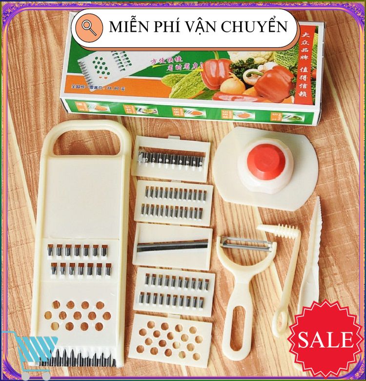 Bộ dụng cụ bào, nạo, gọt, cắt, nghiền nhỏ củ quả đa năng