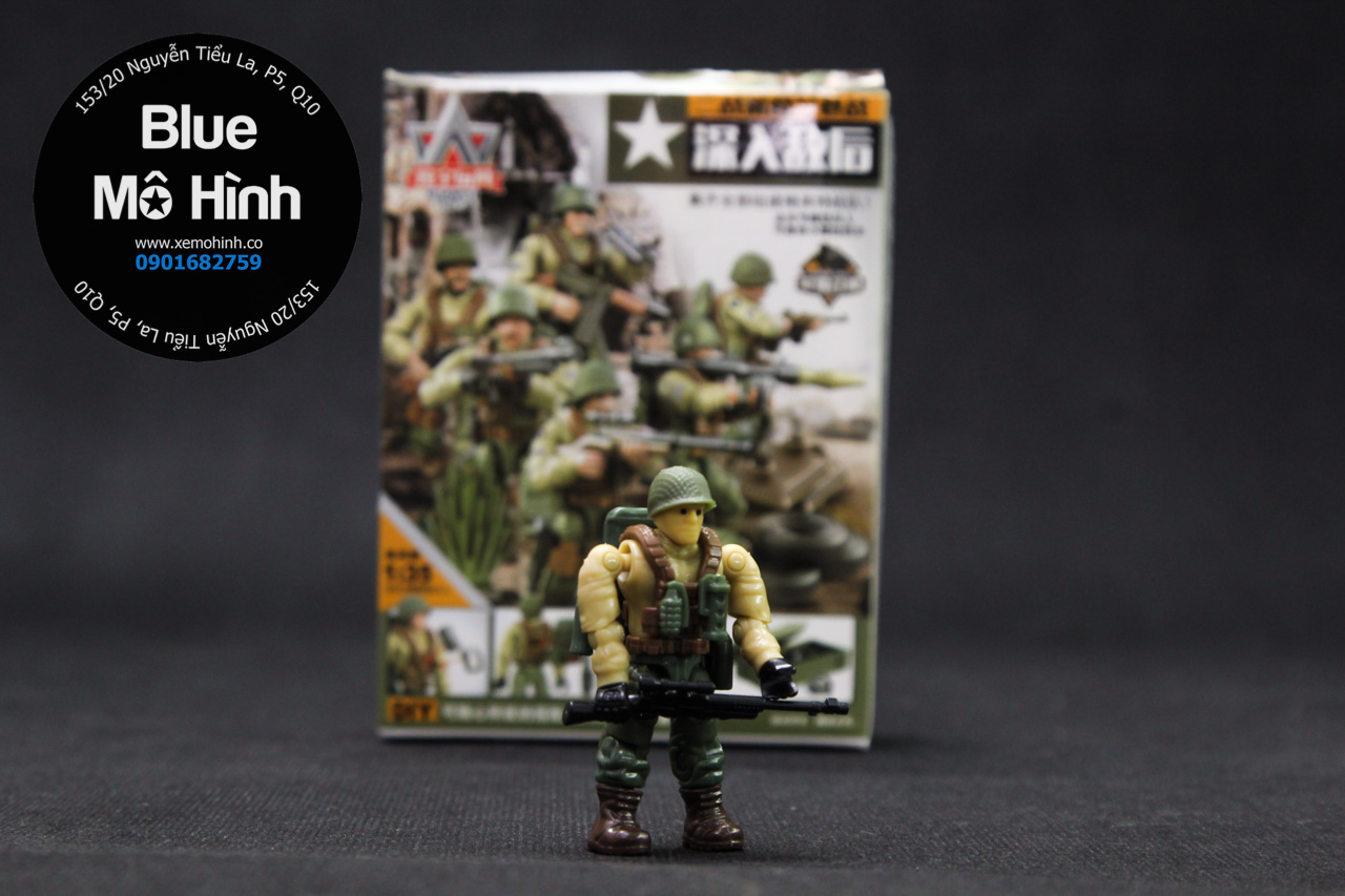 Blue mô hình | Mô hình nhân vật figure lính trang trí garage xe mô hình