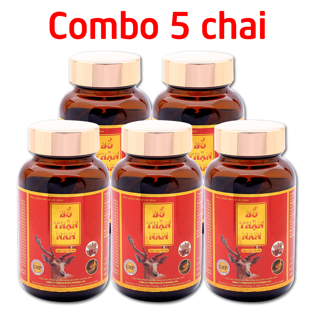 Combo 5 hộp Tăng cường sinh lý nam Bổ Thận Nam giúp bổ thận tráng dương, mạnh gân cốt, giảm tiểu đêm, giảm đau lưng mỏi gối - Chai 30 viên