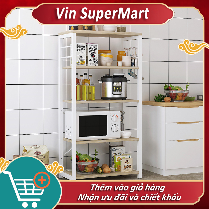 Kệ nhà bếp giá nhà bếp kệ gỗ giá gỗ 5 tầng thu gọn nhà bếp, phòng ngủ, phòng khách, kệ để lò vi sóng, giá để bát đĩa giá để nồi niêu
