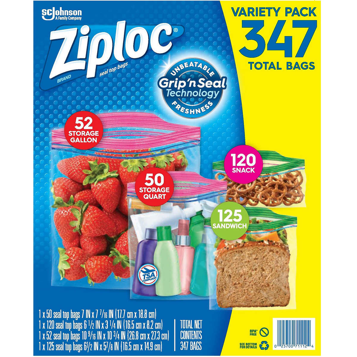 Túi zip dùng ngăn mát + đông đựng thực phẩm ziploc size vừa + lớn