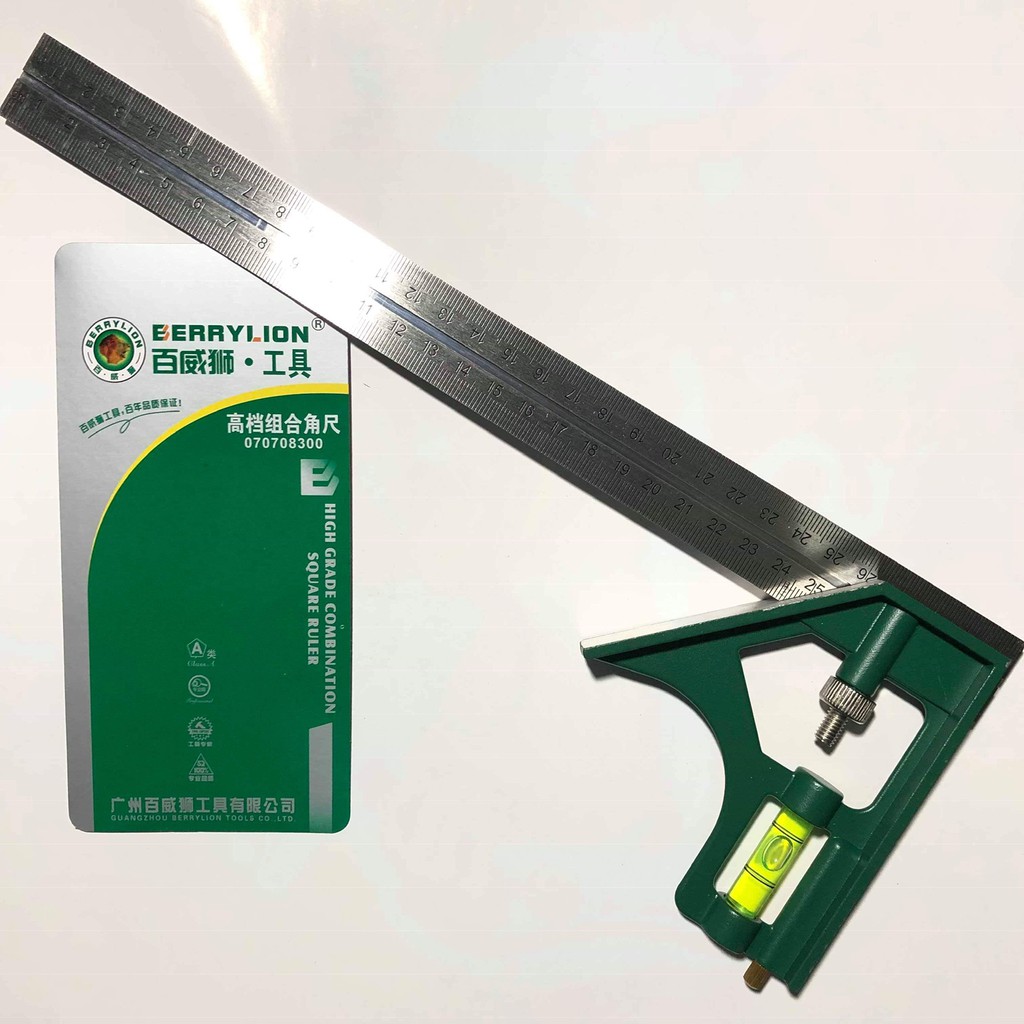 THƯỚC GÓC THỦY 30CM BERRYLION- Thước vuông kiêm nivo tiện dụng