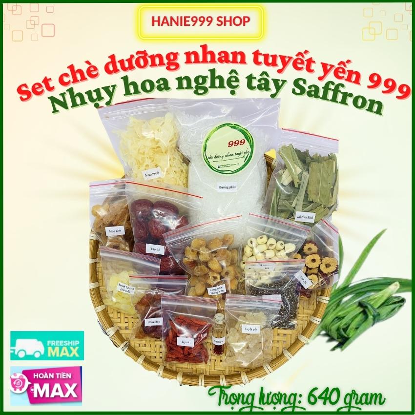 Chè dưỡng nhan tuyết yến nhụy hoa nghệ tây saffron 999- 14 vị-Freeship-Mát lạnh và đầy dinh dưỡng với "vàng đỏ" Trung Đông dùng cho 12 người- Gói 640 gram-Mua 4 set tặng 1 set sâm rong biển 55k-- Hanie999 Shop-Hani