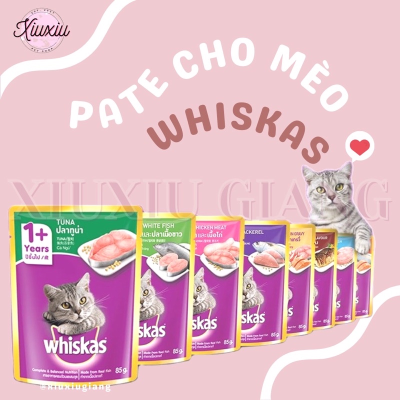 Pate whiskas cho mèo mọi lứa tuổi 80gr - xiuxiu giang