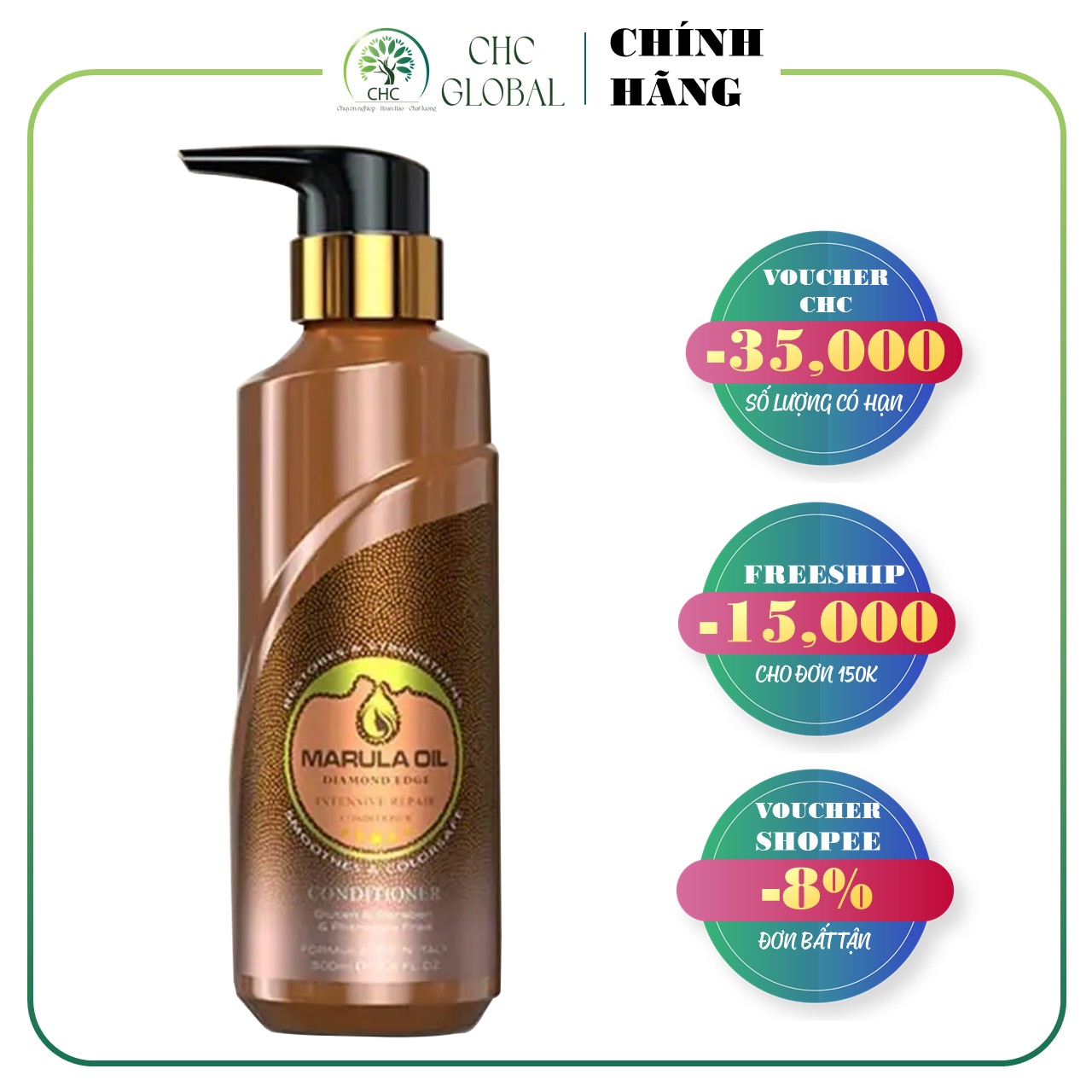 Dầu xả suôn mượt Marula Oil Diamond Edge Intensive Repair Conditioner 500ml