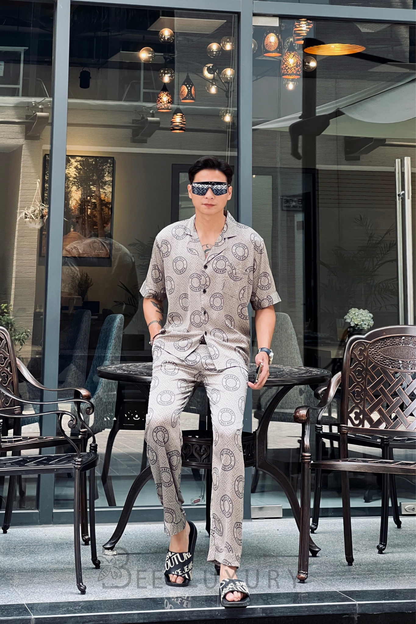 Bộ đồ ngủ nam Pijama lụa cao cấp mềm mịn,thoáng mát với thiết kế tinh tế, đường may tỉ mỉ BB22 - Beemanor