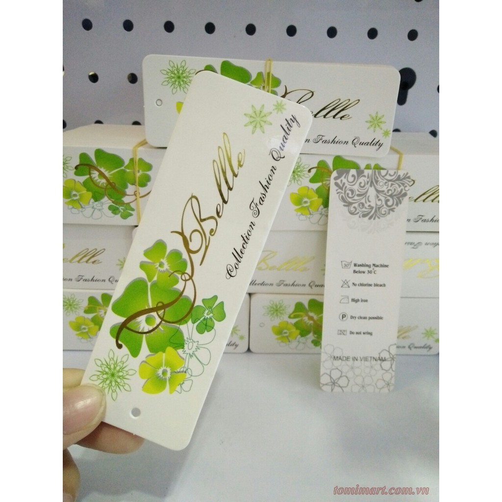 Tag quần áo bellle xanh lá - thẻ treo quần áo - tag giấy