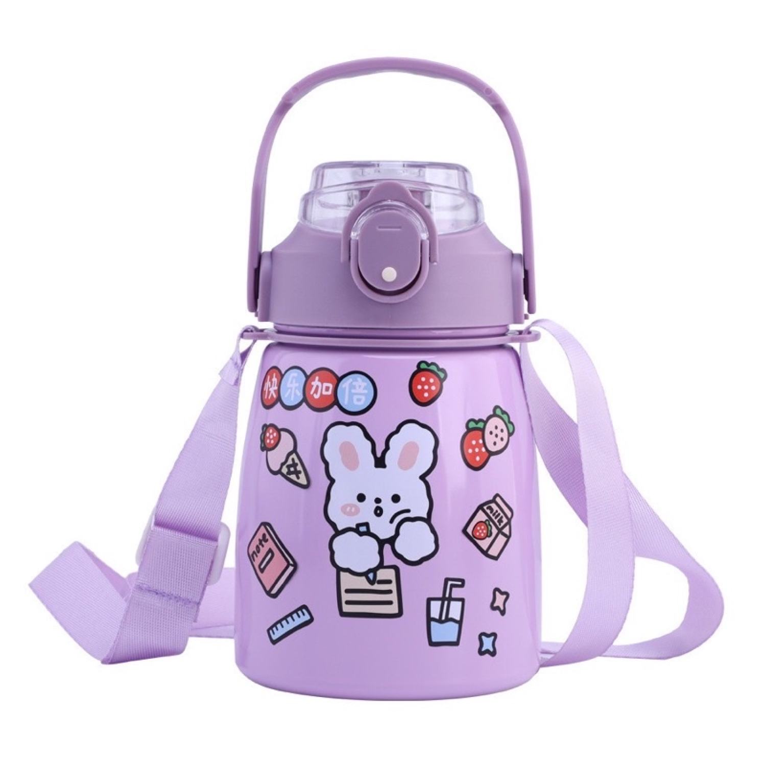Bình giữ nhiệt Ulike 800ml TKGB bình nước  có ống hút inox 304 giữ nhiệt 12h tặng Sticker trang trí
