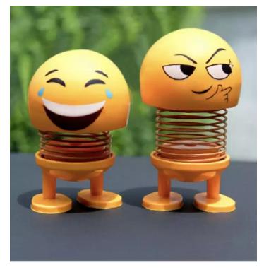 Combo 2 thú nhún lò xo chơi xả stress - lật đật icon lò xo để xe ô tô vui nhộn