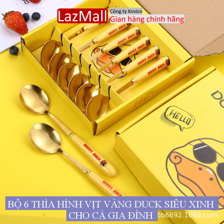 Bộ 6 thìa hình vịt vàng duck siêu xinh cho cả gia đình