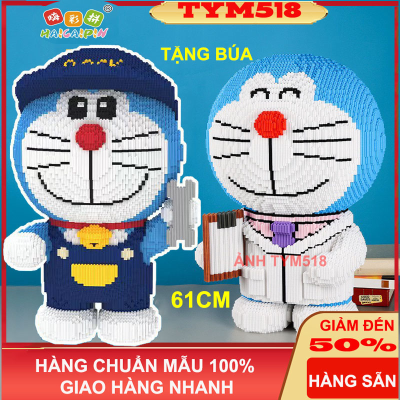 Xếp hình le go lego doremon đô rê mon kỳ lân 53cm xinz đồ chơi xếp hình nano 3d cho bé chuẩn mẫu
