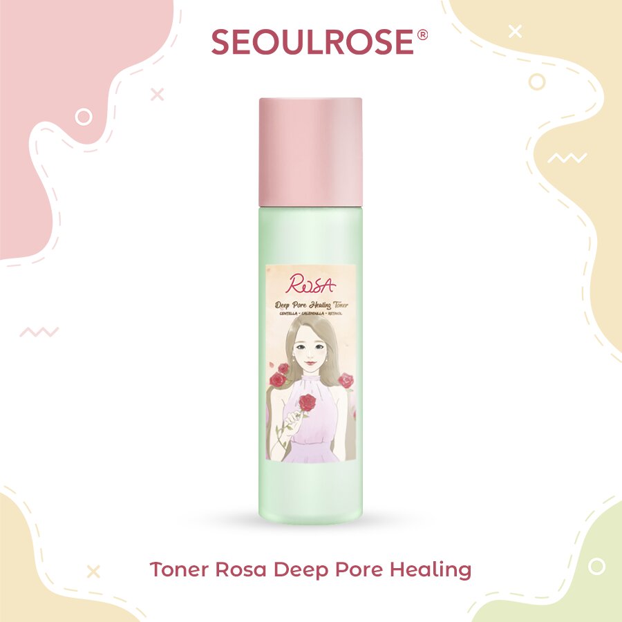 Nước hoa hồng Rosa Seoulrose, toner làm dịu da từ rau má và hoa cúc la mã 120ml