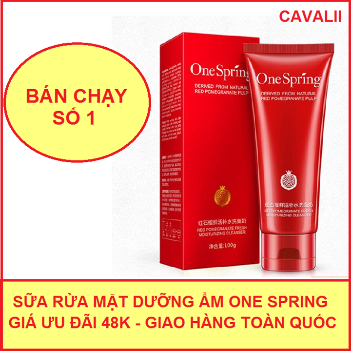 Sữa rửa mặt dưỡng ẩm trắng da dịu nhẹ ONE SPRING chiết xuất lựu đỏ, làm sạch sâu, ngăn ngừa mụn, làm sáng da, thu nhỏ lỗ chân lông 100g Melystore SPU040
