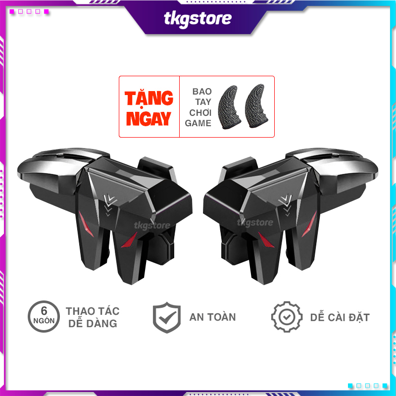 Nút bấm chơi game s1 | nút bắn 6 ngón chơi game pubg, free fire, cf mobile