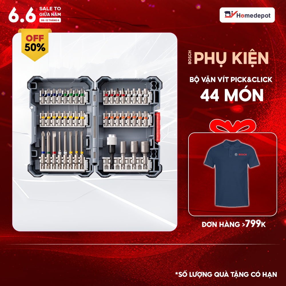Bộ vặn vít pick & click 44 món bosch 2608522421