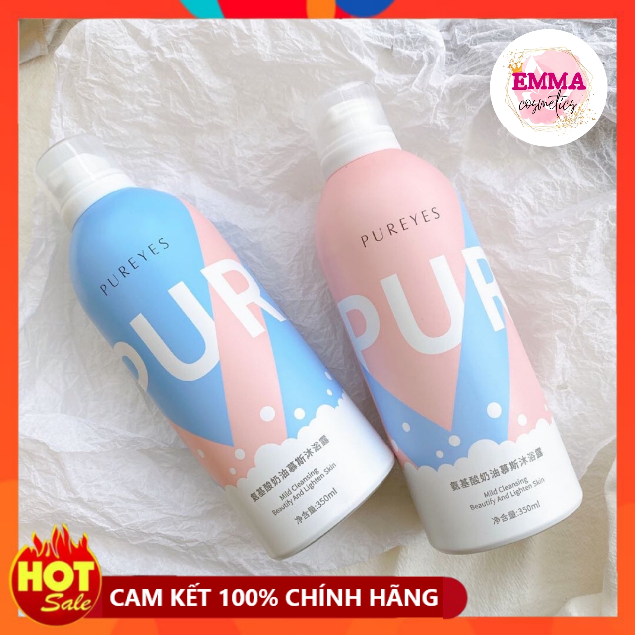 Sữa tắm dạng bọt Pureyes dưỡng trắng da