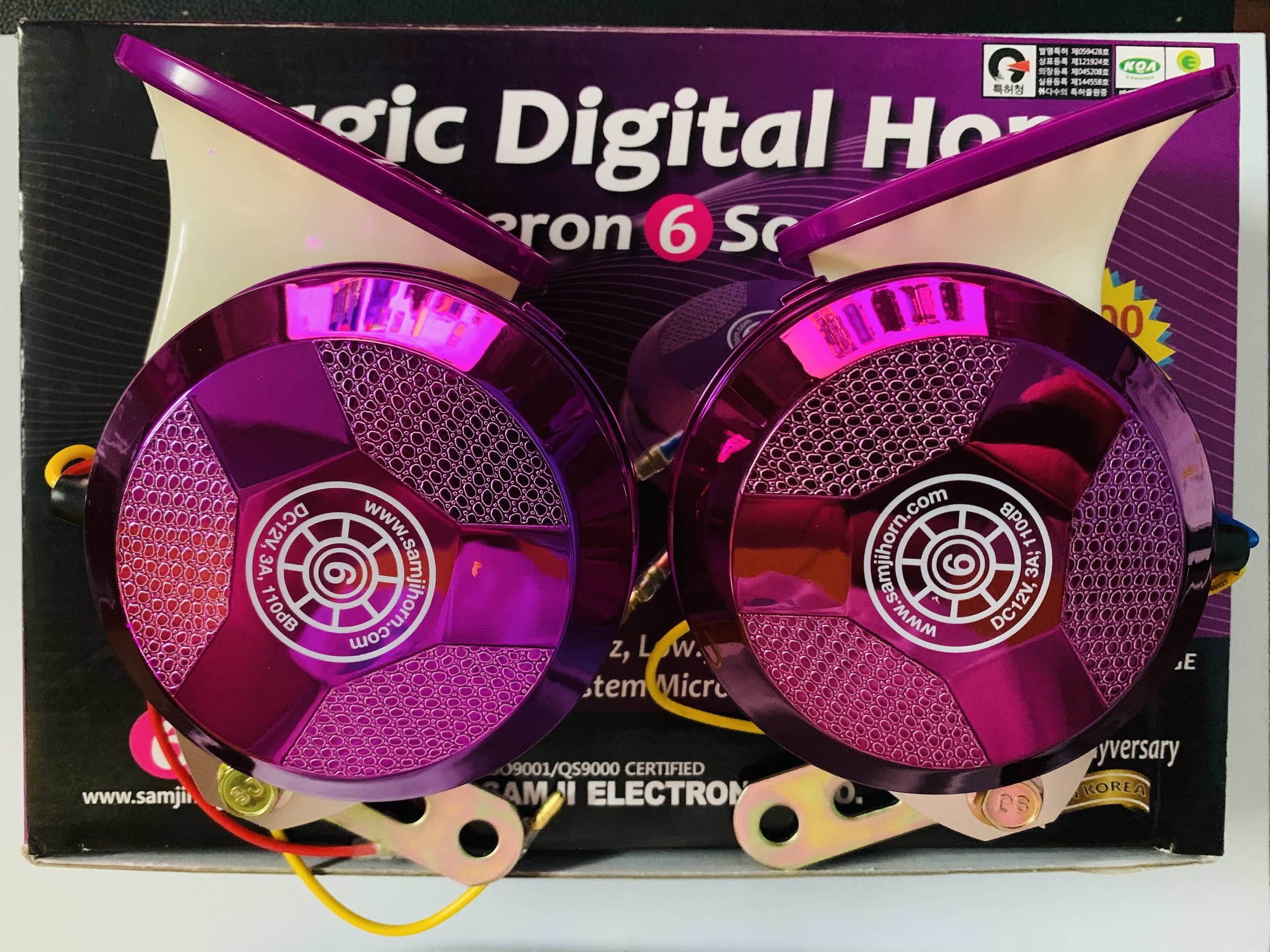 [BÁN CHẠY] Kèn Ngân, Còi Ngân Hàn Quốc Nhập Khẩu Samji 12V-24V (6 Tiếng)