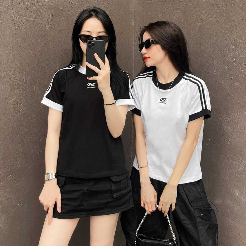 Áo thun Form Fit Chữ N. [FREESHIP] Áo nữ baby tee chất cotton co dãn
