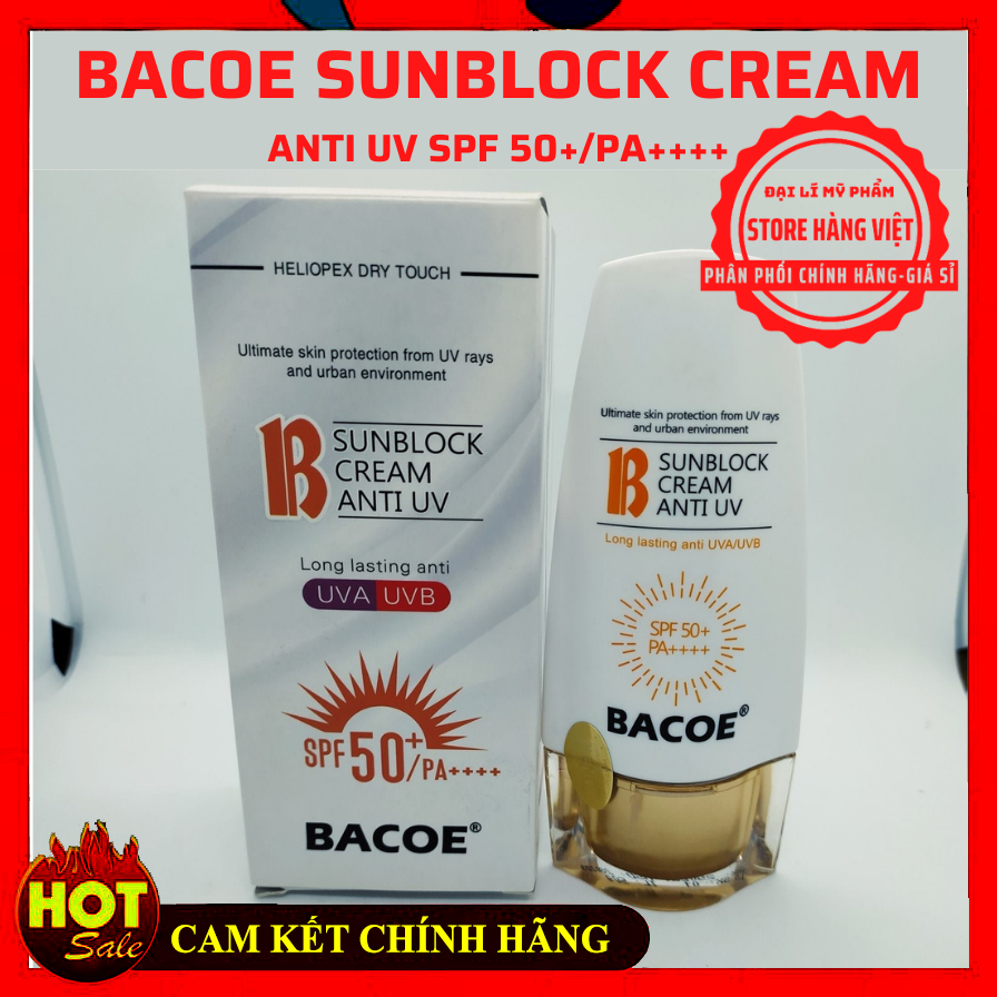 KEM CHỐNG NẮNG BACOE B-SUNBLOCK CREAM ANTI UV SPF 50 - KEM CHỐNG NẮNG DA MẶT -  KEM CHỐNG NẮNG CHÍNH HÃNG
