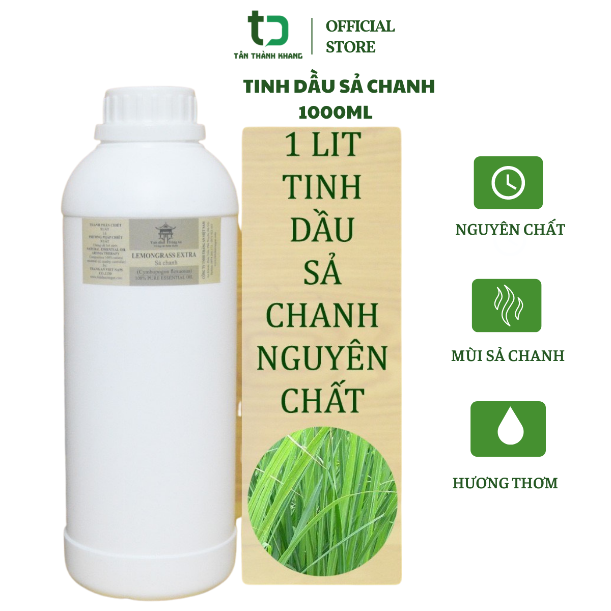Tinh dầu Nguyên chất SẢ CHANH 1000ml Aromalife, Tinh dầu nguyên chất Nhập khẩu có chứng nhận tiêu chuẩn chất lượng
