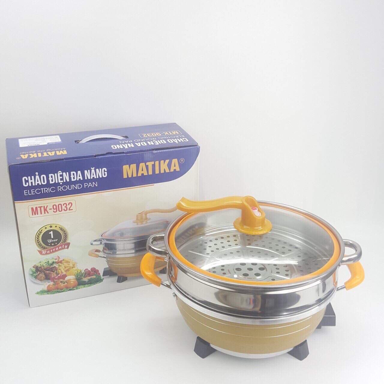 Chảo điện đa năng matika mtk-9032 - lẩu 2 tầng matika mtk-9032 - chảo lẩu matika mtk-9032
