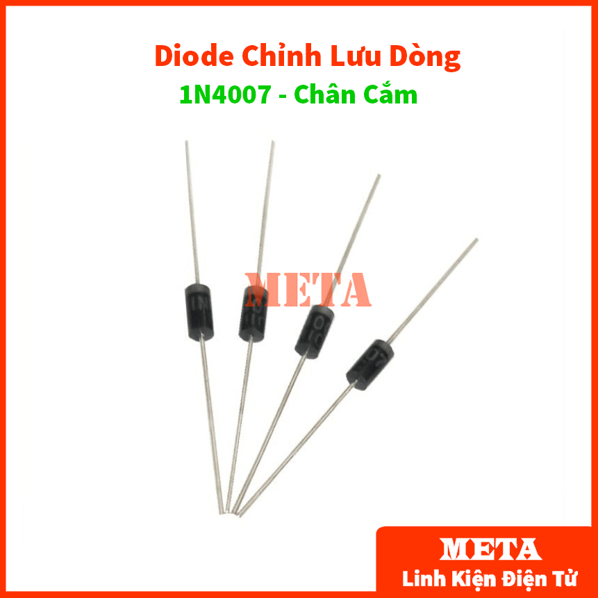Diode chỉnh lưu dòng 1a1200v 1n4007 in4007 do-41 chân cắm dip 4007