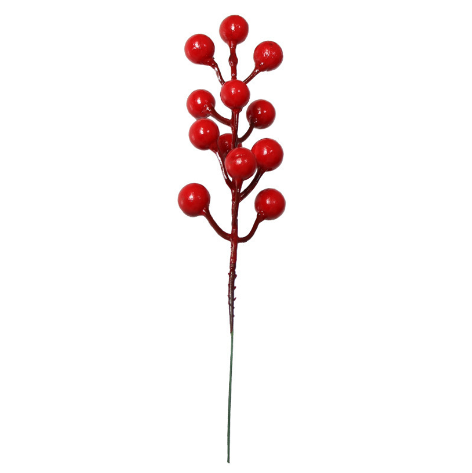Chùm Quả Cherry, Nhánh Đào Đông Trang Trí Giỏ Quà, Noel,Hoa Sáp Hoa Lụa, Làm Oản - Phụ Kiện Trang Trí.