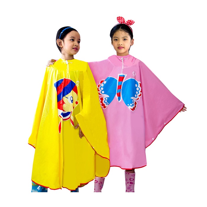 [Miễn Phí Ship] Áo Mưa Cánh Dơi Hình Thú Dành Cho Bé (size 7,8,11), Nhiều màu