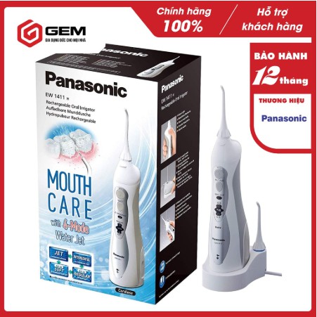Tăm nước panasonic ew1411 kèm 2 đầu phun làm sạch và chăm sóc khoang miệng