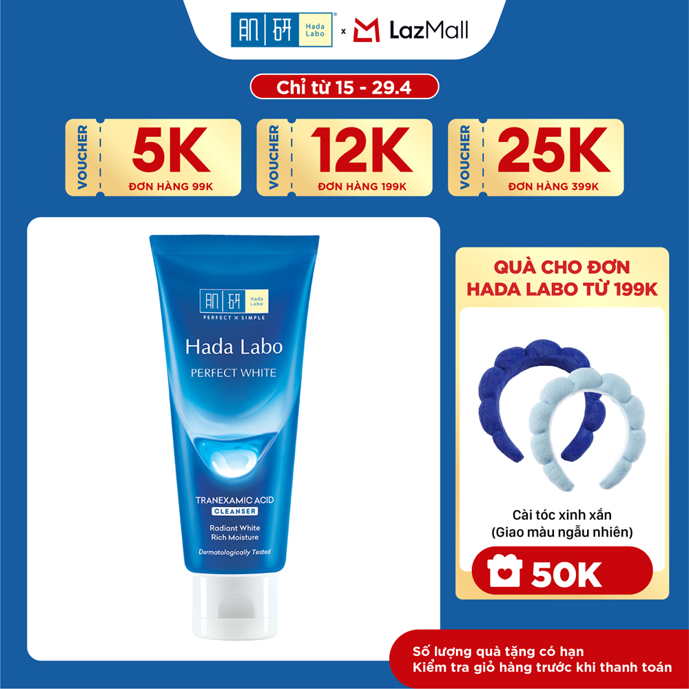 Sữa rửa mặt dưỡng trắng Hada Labo Perfect White Tranexamic Acid Cleanser 80g