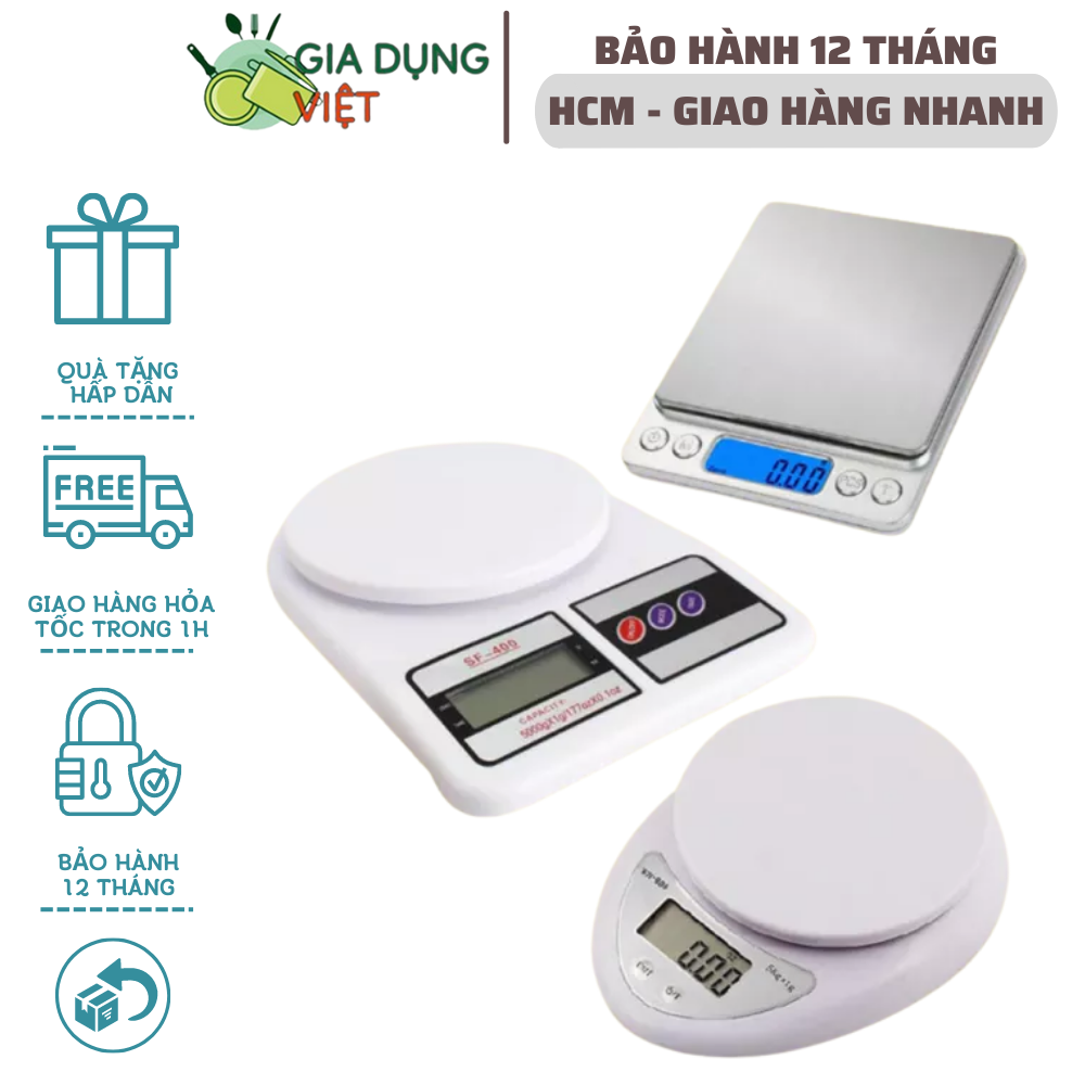 Cân tiểu ly điện tử mini, cân thực phẩm nhà bếp I2000 3kg, SF-400, 5kg, I3000 3kg độ chính xác 0.01 chính hãng, siêu tiện dụng, Gia dụng việt
